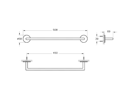 Фото полотенцедержатель vitra origin a44886, хром