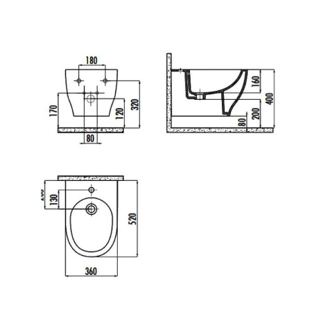Фото биде подвесное creavit mare ma510