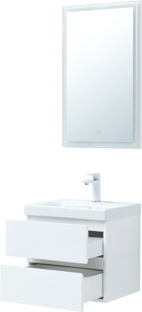 Фото комплект мебели aquanet беркли 50 белый глянец (2 ящика)