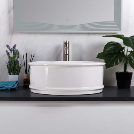 Фото раковина накладная belbagno bb1383 45*45 см, белая