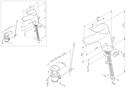 Фото смеситель для раковины am.pm bliss l д/к, хром