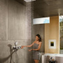 Фото смеситель с термостатом hansgrohe rainselect 15355600 для душа (внешняя часть) хром черный