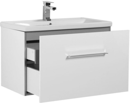 Фото тумба подвесная с раковиной aquanet порто 80 белый