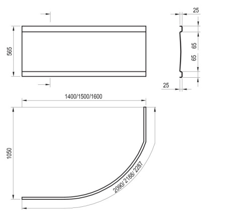 Фото фронтальная панель ravak rosa i 140(l,r), czh1000a00