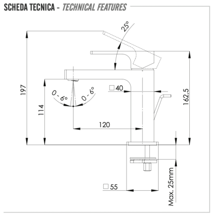 Фото смеситель для раковины remer absolute au10, хром
