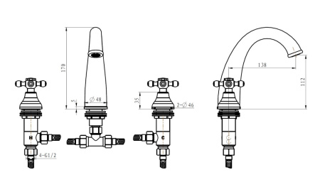 Фото смеситель для раковины boheme satine 277-st, хром