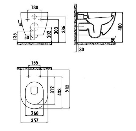 Фото унитаз подвесной с биде creavit free fe320-34cb00e-0002, белый
