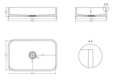 Фото раковина salini s-stone callista 01 1101204smrf, матовая покраска по ral полностью
