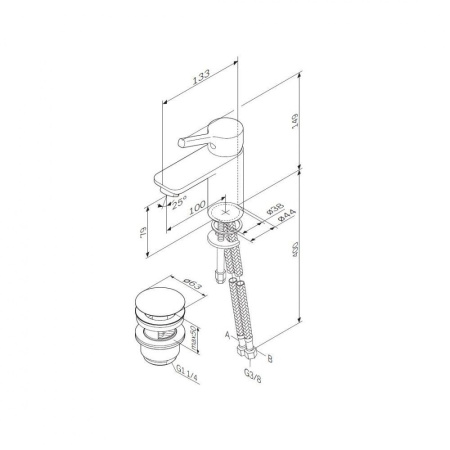 Фото смеситель для раковины am.pm x-joy д/к, хром