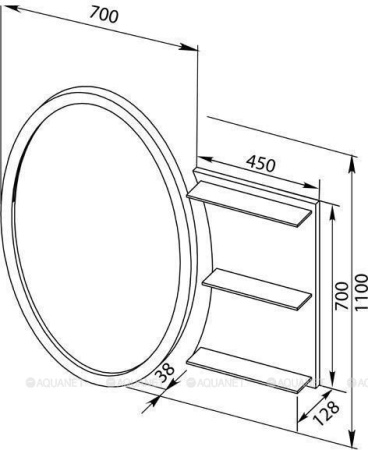 Зеркало с подсветкой Aquanet Опера L/R 70 белый с полкой