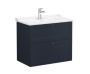 Фото тумба подвесная с раковиной vitra root classic 80 см 68874, темно-синяя матовая