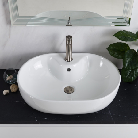 Фото раковина накладная belbagno bb1151 60*42,5 см, белая