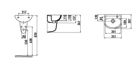 Фото раковина creavit 35*29 см tp135-00cb00e-0000, белая