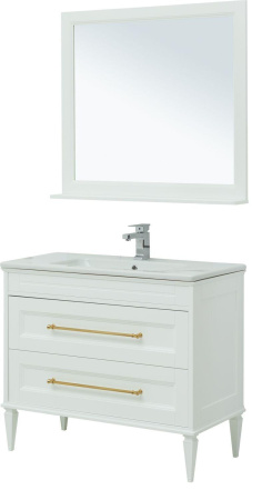 Фото комплект мебели aquanet бостон м 100 белый (ручки золото)