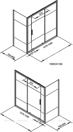 Фото боковая стенка aquanet practic ae10-f-80h150u-cp 80*150 см, прозрачное стекло