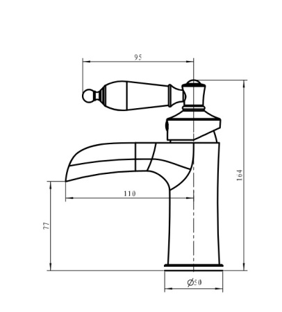 Фото смеситель для раковины boheme vogue 211, золото