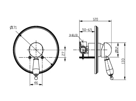 Фото смеситель для душа встраиваемый boheme crystal 265-crst, хром