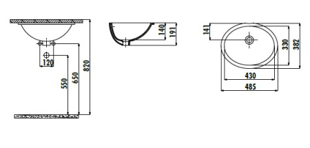 Фото раковина встраиваемая снизу creaviт 43*33 см tp211-00cb00e-0000, белая