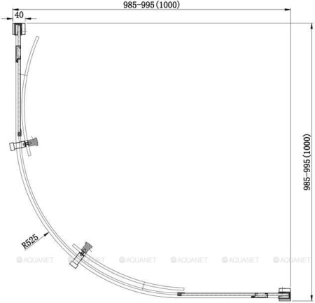 Фото душевой угол aquanet delta npe2142 r550 100*100*200 см, прозрачное стекло