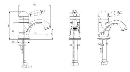 Фото смеситель для раковины boheme tradizionale cromo 261, хром/белый