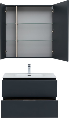 Фото комплект мебели aquanet алвита new 80 2 ящика, антрацит