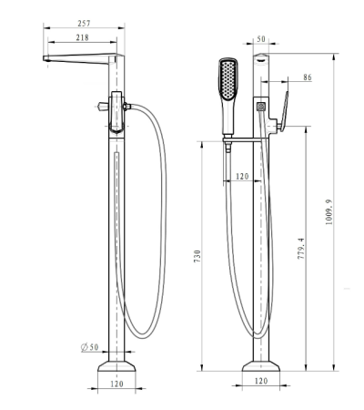 Фото смеситель напольный для ванны boheme venturo 389-w, белый глянец/золото