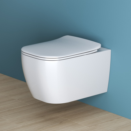 Фото унитаз подвесной безободковый belbagno genova bb1102ch, белый