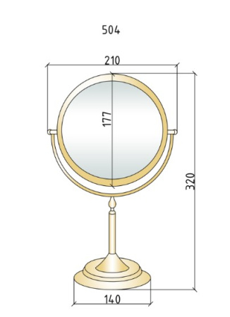 Фото зеркало настольное boheme imperiale 504, золото