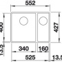 Фото мойка кухонная blanco subline 340/160-f 523568 антрацит 45х55