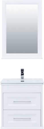 Фото комплект мебели для ванной aquanet бостон м 60 белый матовый