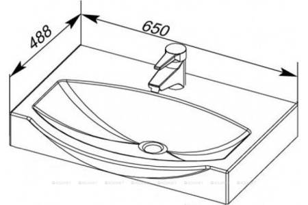 Фото раковина для тумбы sanovit plazma 65 5065-kl, белая