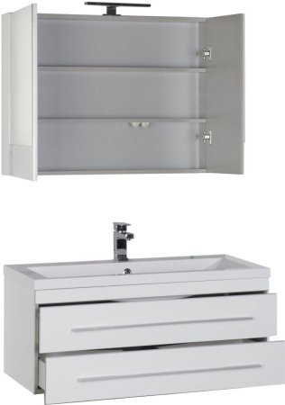 Фото комплект мебели aquanet верона 100 белый (раковина нота 158753)