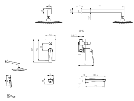 Фото душевая система с изливом boheme venturo 384-2, золото