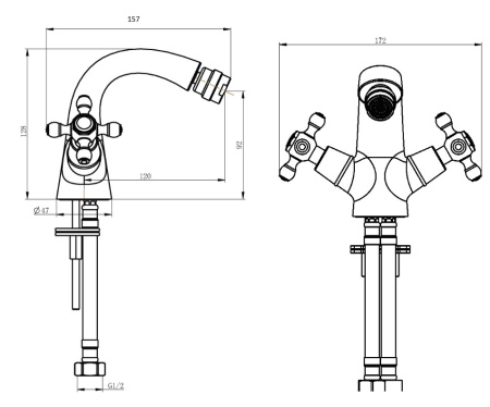 Фото смеситель для биде boheme imperiale presente 336, золото