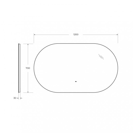 Зеркало с подсветкой Cezares CZR-SPC-VAGUE-1200-700-MOV 120*70 см