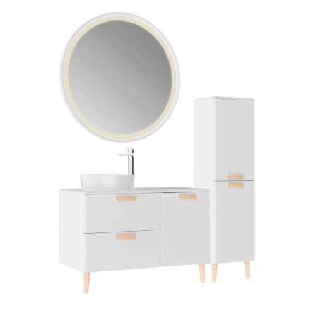 Фото пенал напольный creavit patara 40 см pt2147.01.mby, белый/массив