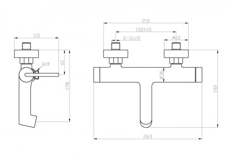 Фото смеситель для ванны и душа belbagno acqua acqua-vasm-nero, черный матовый
