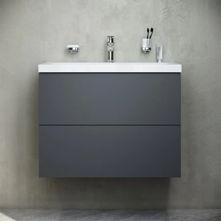 Фото тумба подвесное am.pm gem m90fhx07522gm 75 см, графит матовый