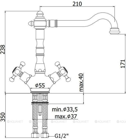 Фото смеситель для кухни paffoni belinda fblv180br, бронза