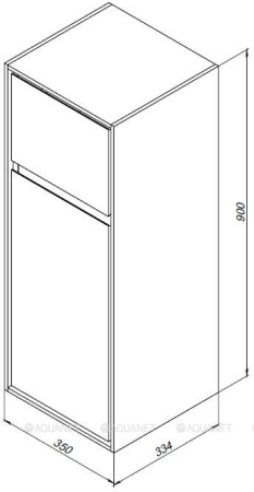Фото пенал подвесной aquanet милан 35 черный глянец
