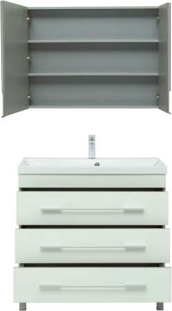 Фото комплект мебели aquanet верона 90 белый (напольный 3 ящика)