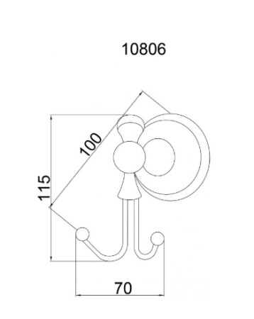 Фото крючок двойной boheme provanse 10806, бронза