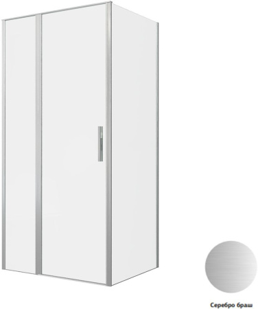 Фото душевой угол allen brau priority 3.31029.ba + 3.31044.ba 100*90*200 см, профиль серебро браш