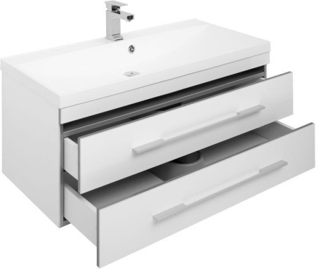 Фото комплект мебели aquanet верона new 100 белый (подвесной 2 ящика)