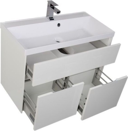 Фото тумба подвесная с раковиной aquanet латина 90 белый