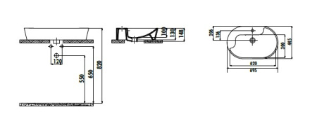 Фото раковина накладная creavit tp172-00cb00e-ak00 70*40 см, золото