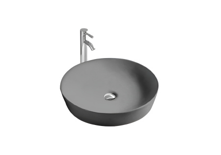 Фото раковина накладная для установки на столешницу aquatek европа aq5558-mg 415*415*135, матовый серый