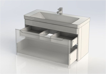Фото тумба подвесная с раковиной aquanet софия 105 белый