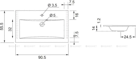 Фото раковина для тумбы aquanet мадонна 90 marmite pernilla, белый