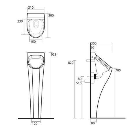 Фото писсуар kerasan aquatech, белый